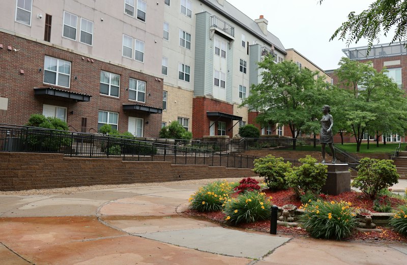 Residential buildings with a landscaped courtyard