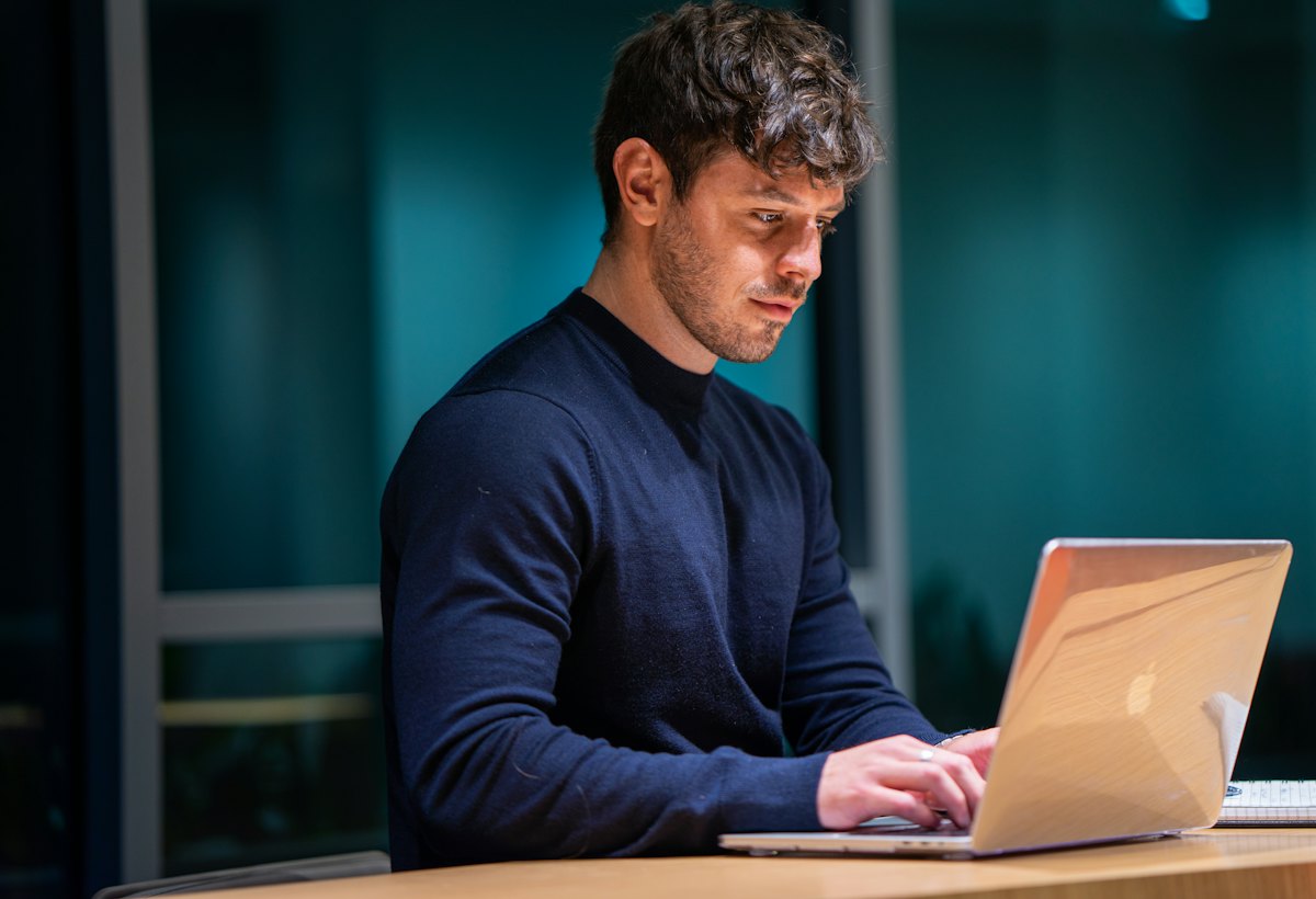 Developer working on a laptop